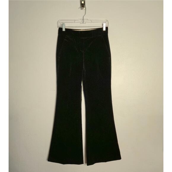 Theory Y2k Black Velvet Low Rise Flare Leg Trouser S Classic Chic Versatile Glam - Picture 1 of 7